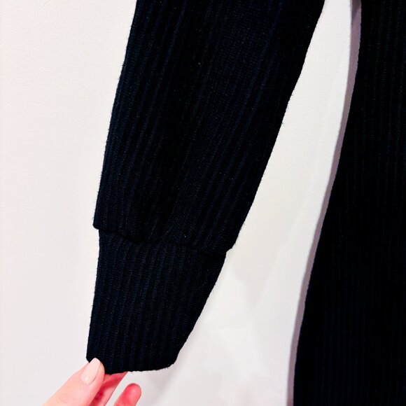 TASH+SOPHIE Black Ribbed High-Neck Bodycon Dress | Minimalist Winter | Small * - Picture 5 of 8